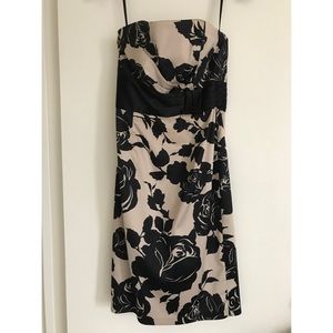 WHBM floral print strapless dress